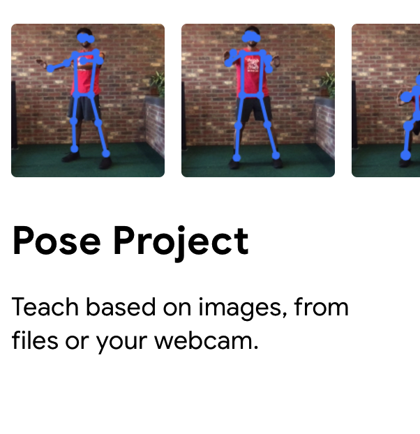 Click Pose Project at Google Teachable Machine